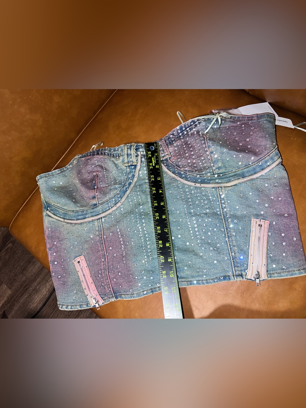 AKIRA Galaxy Girl Rhinestone Denim Corset size size 1X - Picture 5 of 16